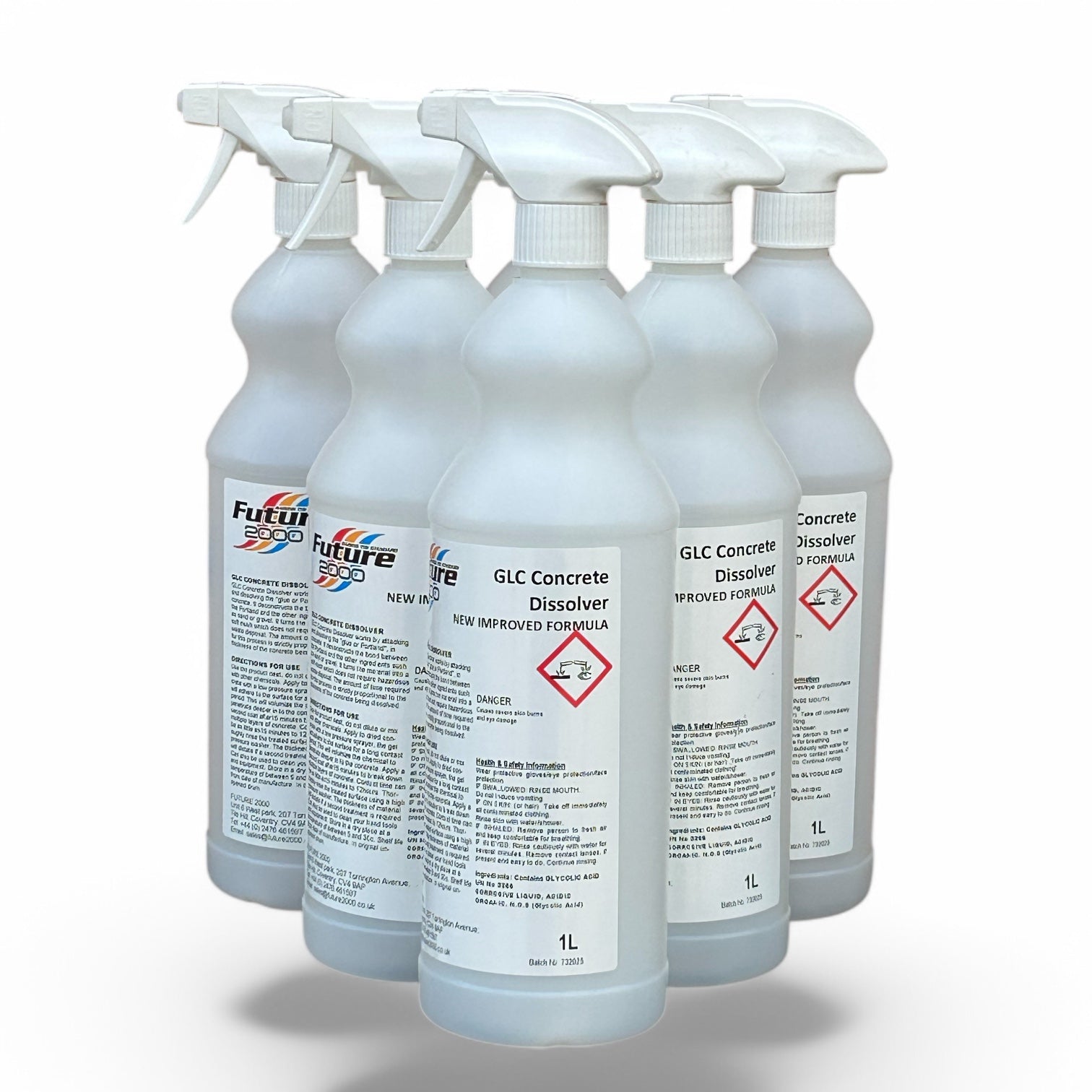 Empty GLC Concrete Remover 1L Foaming Spray Bottles (6 Pack)